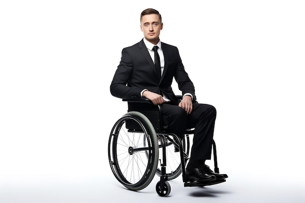 Man in Suit Seated in Wheelchair Generative AI