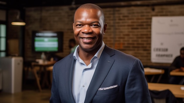 A man in a suit smiles at the camera.