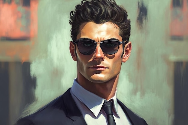 A man in a suit and sunglasses