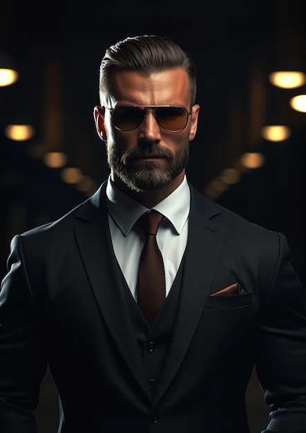 man suit tie sunglasses models angry high moral sexy werewolf luxury brand name portrait navy seal