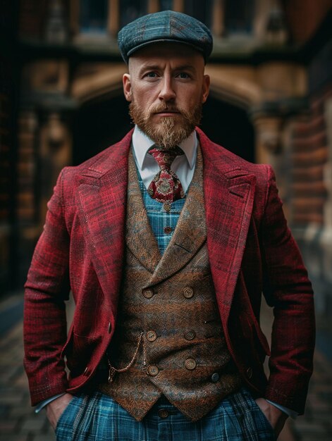 Photo man in suit and tie with beard