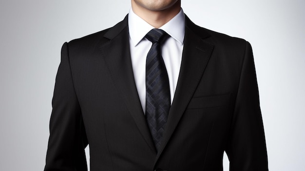 A man in a suit with a black tie.