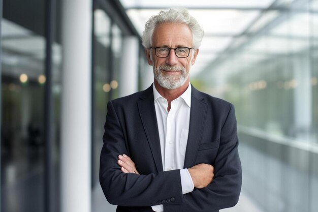 A man in a suit with his arms crossed.