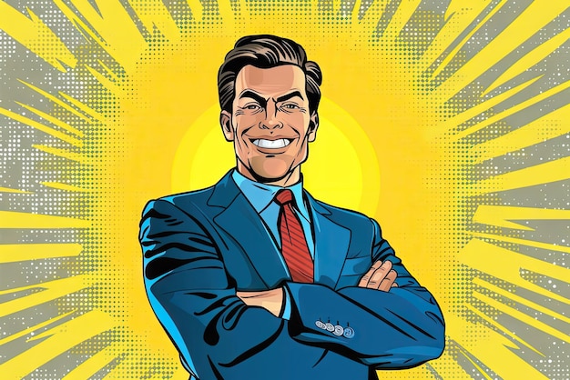 a man in a suit with his arms crossed