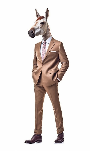 Premium Photo | A man in a suit with a horse head on it