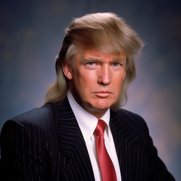 Photo a man in a suit with a red tie and a white shirt with a black and white stripe.