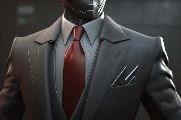 A man in a suit with a red tie.