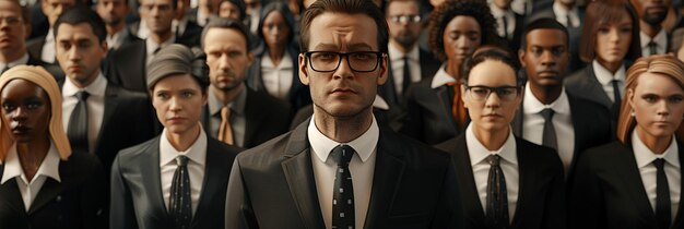 a man in a suit with a suit and tie and glasses