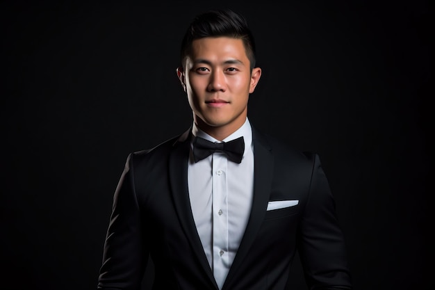 A man in a suit with a white pocket square and a black shirt with a pocket square.