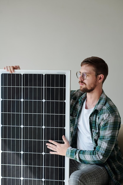 Man Supporting Green Energy