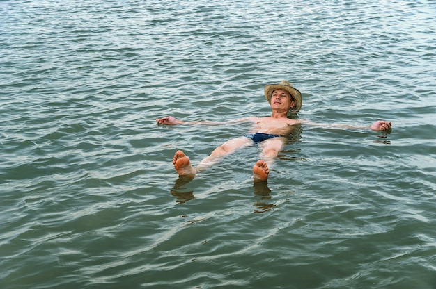 Man on the surface of the water