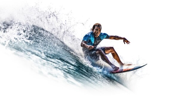 a man on a surfboard riding a wave.