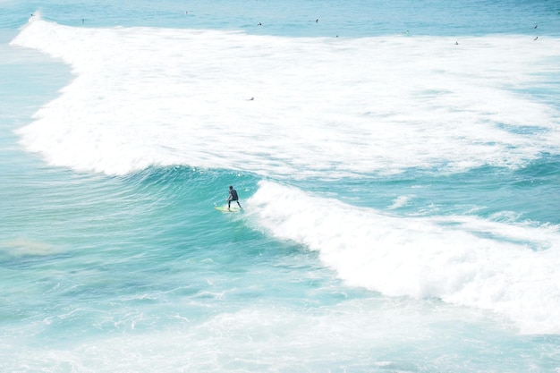 写真 海でサーフィンをする男