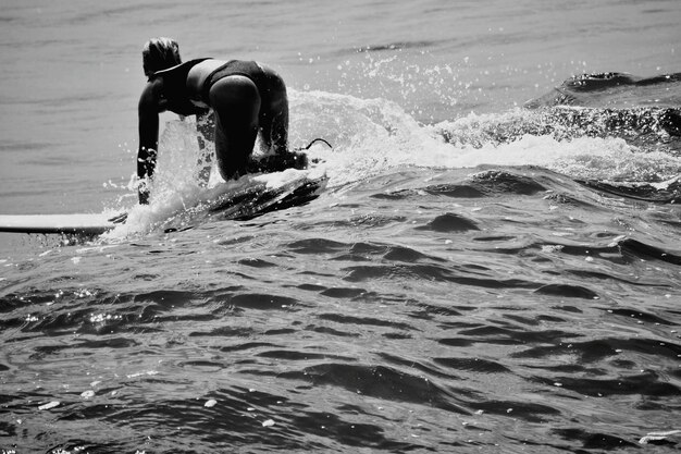 Man surfing in sea