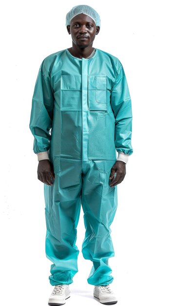 Photo man in surgical suit on white background