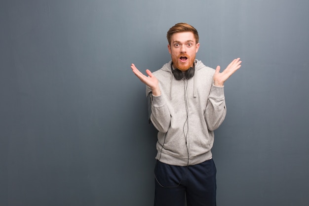 Man surprised and shocked in studio