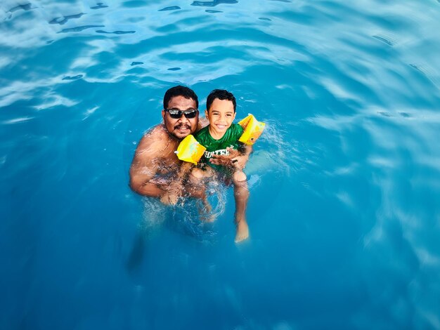 Man swimming in sea