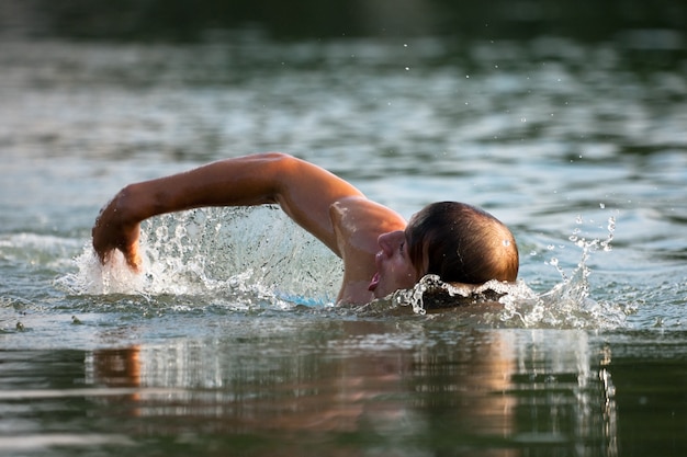 man swimming