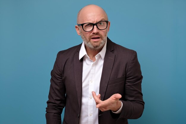 Man talking to his partner using hand gestures explaining his point of view