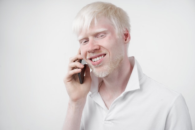 Man talking on the phone in a studio
