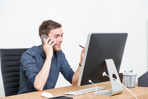 Man talking on smart phone