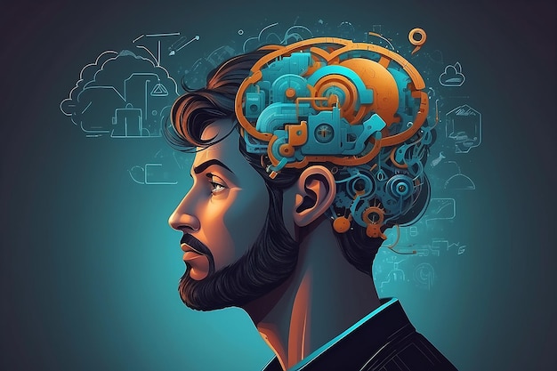 Man thinking concept illustration