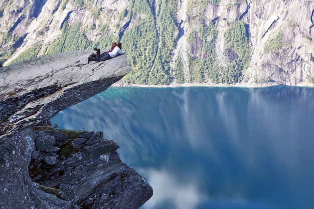 The man on the tip of the Troll's tongue. Norway