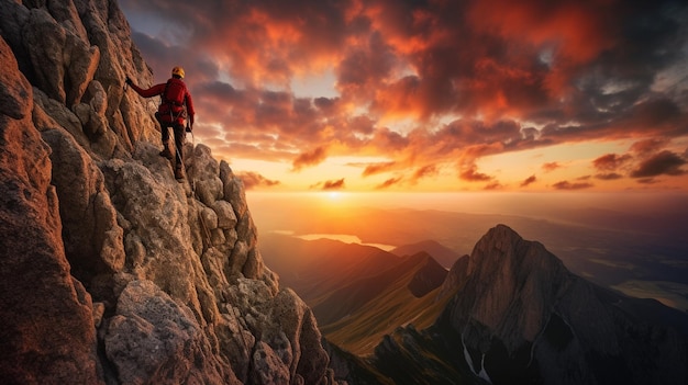 man in top of a cliff