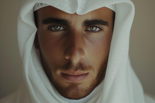 A man in traditional arabic attire islamic traditional clothing image