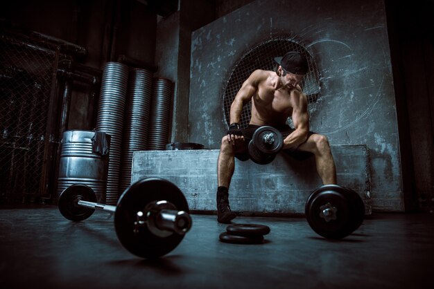 Man training in a gym