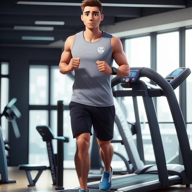 Photo man on a treadmill