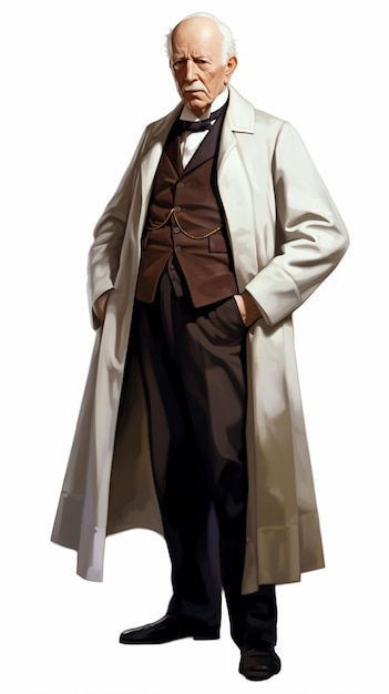 Photo a man in a trench coat and vest