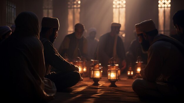 Man in Turban Sitting on Bed Traditional Headwear on Comfortable Furniture Ramandan