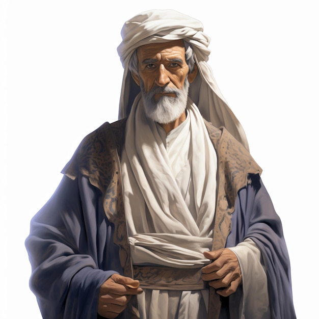 Photo a man in a turban and a white robe