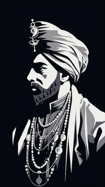 a man in a turban with a crown on his head