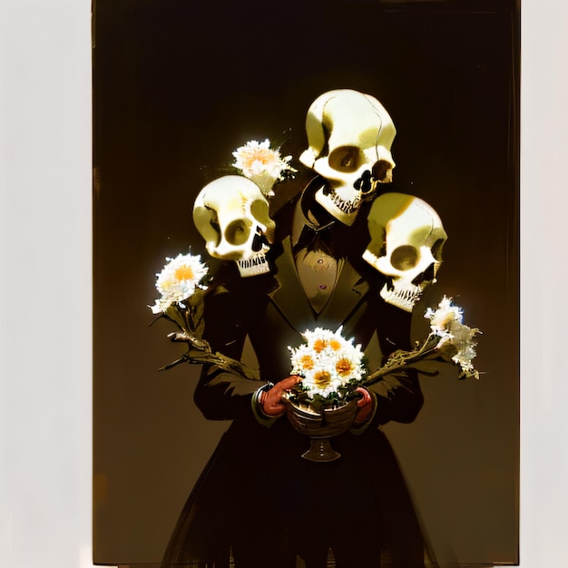 a man in a tuxedo holding a bouquet of flowers