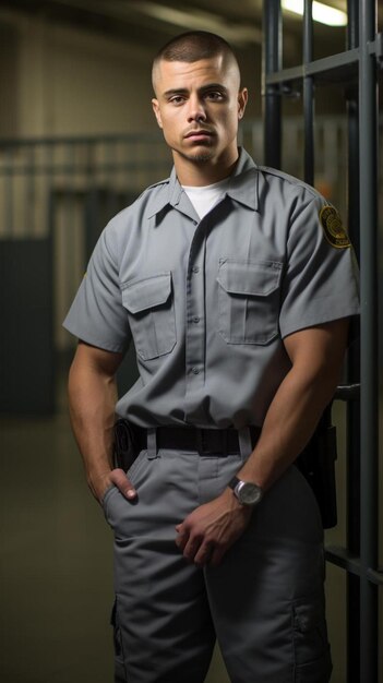 Photo a man in a uniform with the word police on it