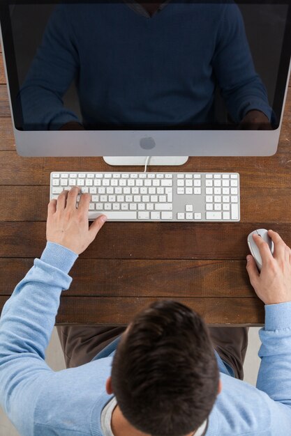 Man using computer