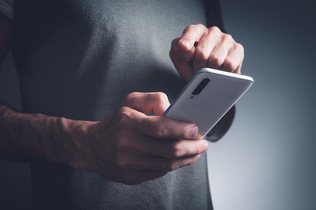 Man using his mobile phone