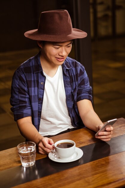 Man using his smartphone