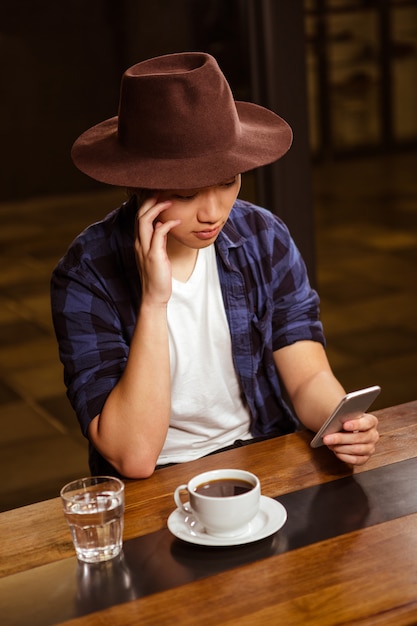 Man using his smartphone