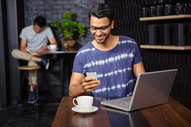 Man using his smartphone