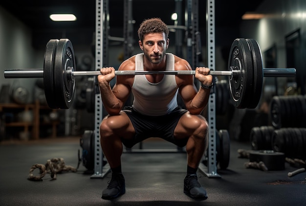 a man using a kettlebell in an indoor gym