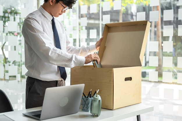 Man using laptop on table