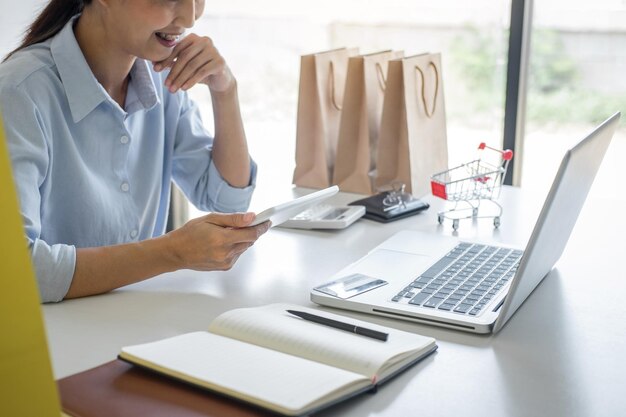 Man using laptop on table