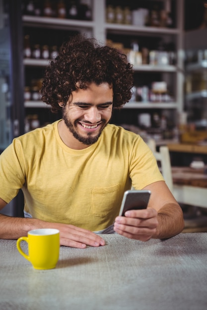 Man using mobile phone