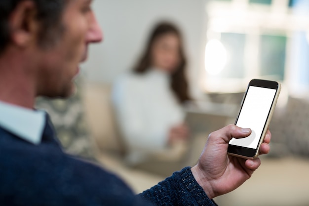 Man using mobile phone