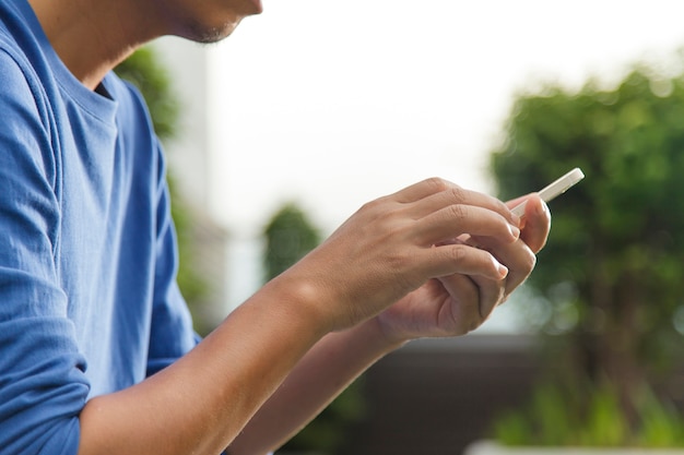 Man using mobile phone