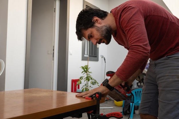 Man using power tools