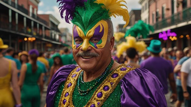 Man viert op Mardi Gras